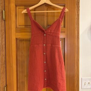 Very J burnt orange gauzy dress size medium.